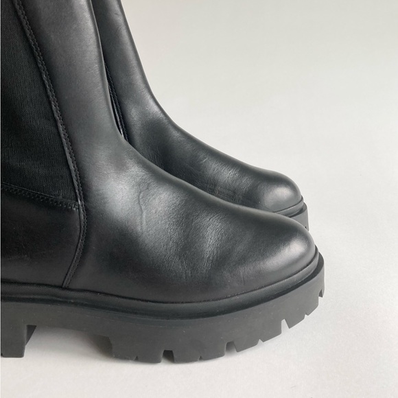 New Schutz Billie Casual Black Leather Lug Outsole Chelsea Boots size 6 - Picture 6 of 15